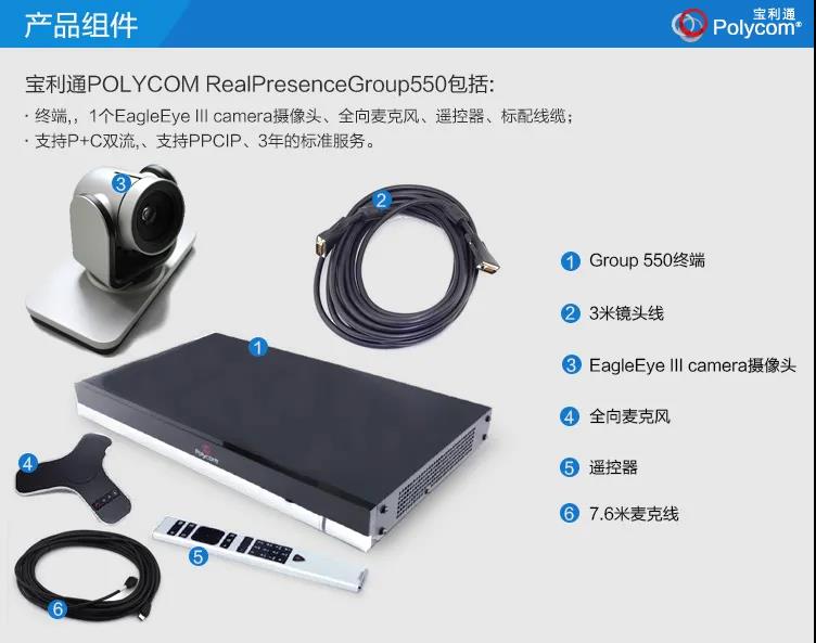 寶利通（Polycom）高清硬件視頻會議終端系列GROUP300/310/500/550/700等 Group 550-1080P